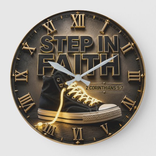 Step in Faith 2 Corinthians 5:7 Scripture Gift Grote Klok (Voorkant)