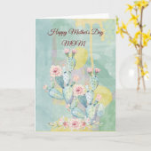 Step-mam Moederdag Cactus Card Kaart (Gele Bloem)