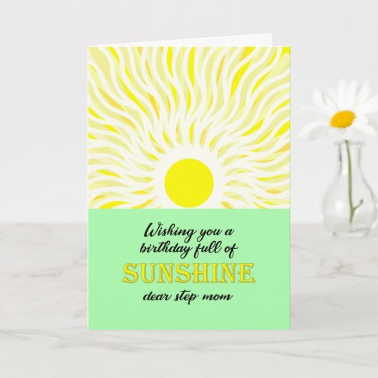 Step Mom Birthday Bright Sunshine Card Kaart (Kleine Plant)