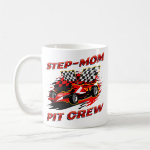 Step-Mom Pit Crew Race Auto Verjaardagsfeest Racin Koffiemok