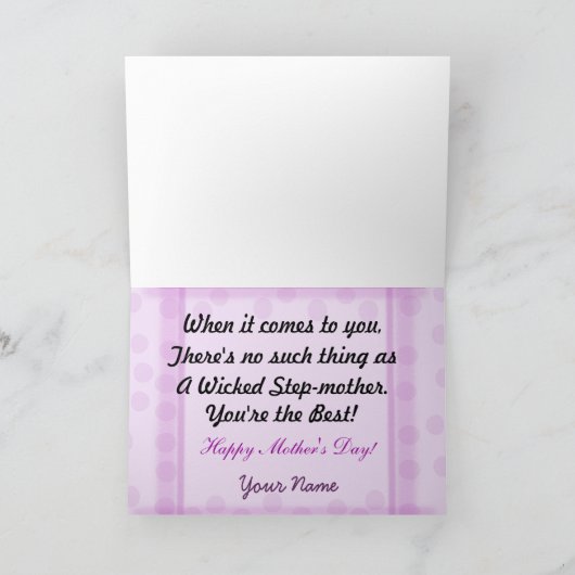 Step-Mom Wenskaart Pas het aan! Kaart (Binnen)