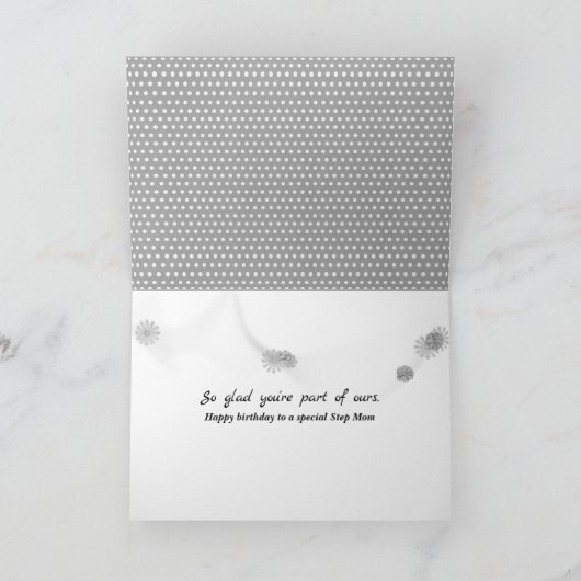 Step Mom's Birthday Daisies op Polka Dots Kaart (Binnen)