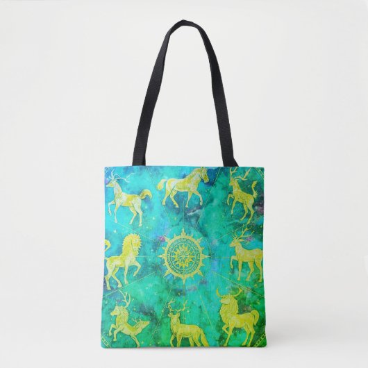 Step Out in Style With This Green + Gold Tote Bag (Voorkant)