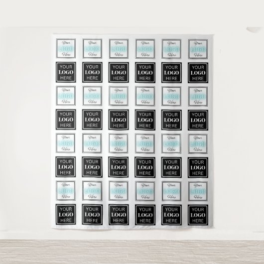 Step & Repeat Business Backdrop Two Logo Banner Wandkleed (Voorkant)