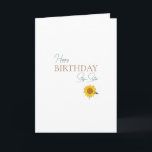 Step-Sister Verjaardag Zonnebloem Kaart<br><div class="desc">Gelukkige verjaardagskaart met foto van een zonnebloem en modern,  schoon lettertype. Noteert ook familierelatie die meestal niet op kaarten te vinden is: Step-Sister.</div>