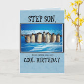 Step Son Birthday, Penguins Kaart (Gele Bloem)