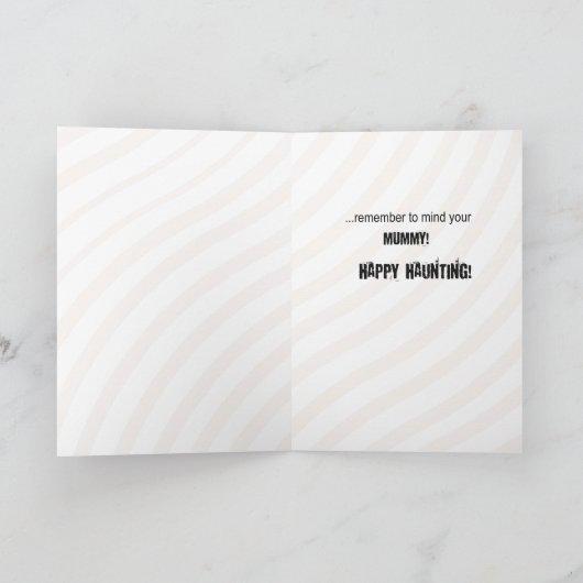 Step Son, Friful Mummy Halloween Kaart (Binnen)
