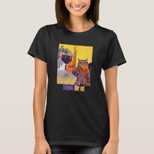 Stepan de kruipende kattenkunst, schattige kattenl t-shirt