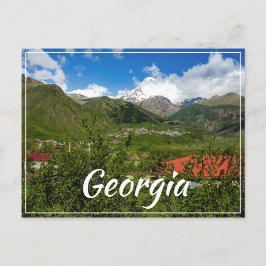 Stepantsminda Kazbegi Georgia Gergeti Kaukasus Briefkaart (Voorkant)