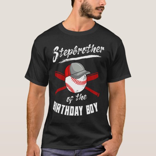 Stepbroeder van het Baseball Bday-deel van de Birt T-shirt (Voorkant)