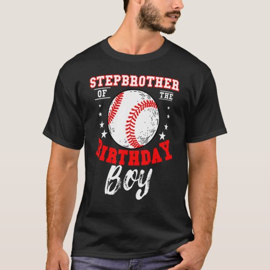 Stepbroeder van het honkbalthema Bda. T-shirt (Voorkant)
