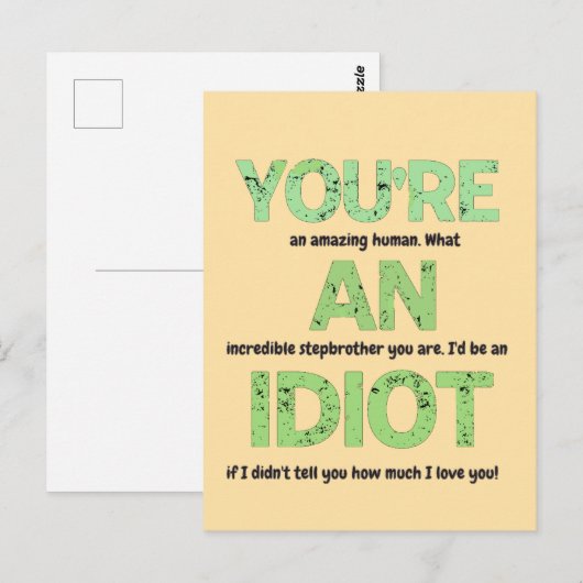 Stepbrother, je bent een geweldig menselijk gesche briefkaart (Voorkant / Achterkant)