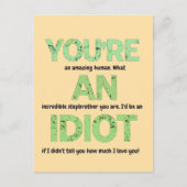 Stepbrother, je bent een geweldig menselijk gesche briefkaart (Voorkant)