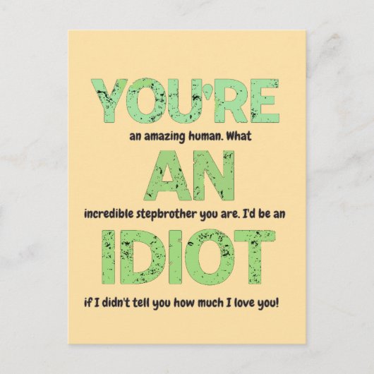 Stepbrother, je bent een geweldig menselijk gesche briefkaart (Voorkant)