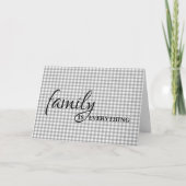 Stepbrother's Birthday Grey Gingham Kaart (Voorkant)