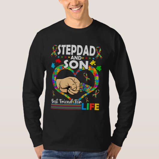 Stepdad And Son Family Matching Autism Awareness F T-shirt (Voorkant)