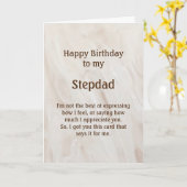 Stepdad Birthday Kaart (Gele Bloem)
