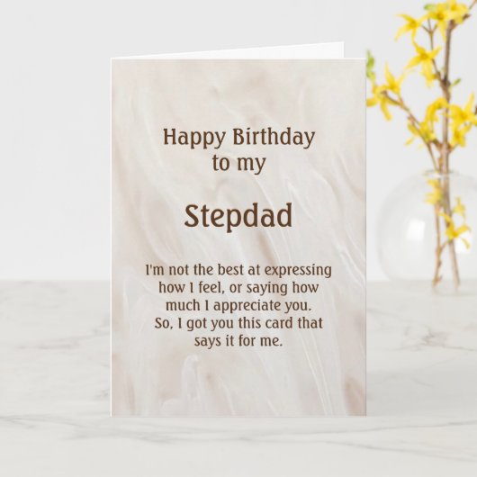 Stepdad Birthday Kaart (Gele Bloem)