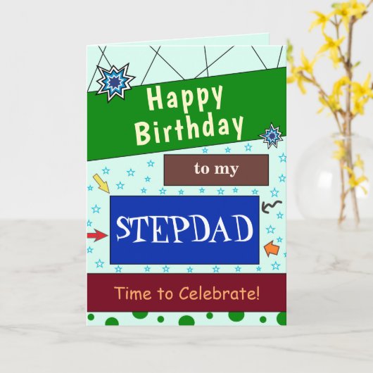 Stepdad Birthday Kaart (Gele Bloem)