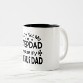 Stepdad Bonus Pap Stepfather Birthday Fathers Dag Tweekleurige Koffiemok (Voorkant rechts)