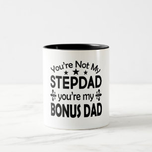 Stepdad Bonus Pap Stepfather Birthday Fathers Dag Tweekleurige Koffiemok