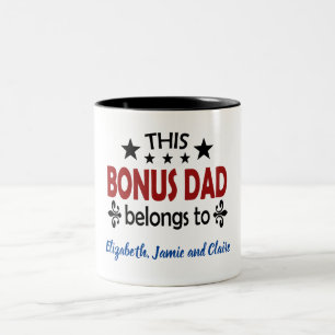Stepdad Bonus Pap Stepfather Birthday Fathers Dag Tweekleurige Koffiemok