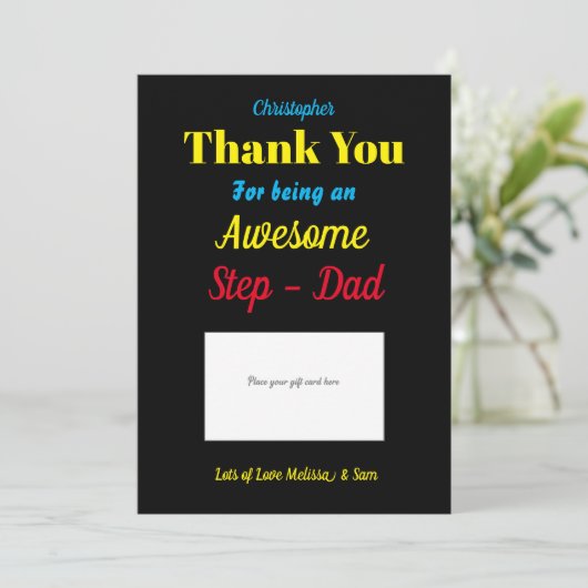 Stepdad dank u cadeau Kaart houder (Staand voorkant)