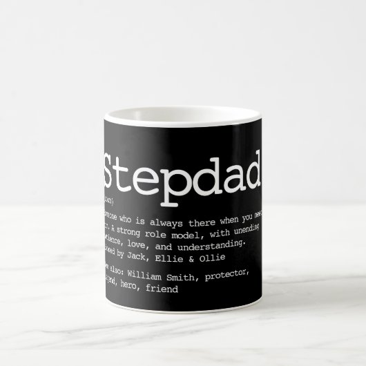 Stepdad Definition Black en White Koffiemok (Center)