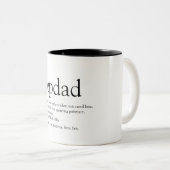 Stepdad Definition Fathers Day Modern Fun Tweekleurige Koffiemok (Voorkant rechts)