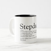 Stepdad Definition Fathers Day Modern Fun Tweekleurige Koffiemok (Voorkant links)