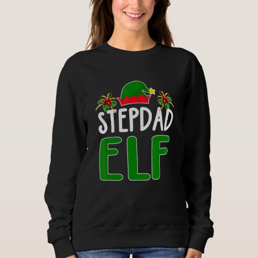 Stepdad Elf Matching Family Kerstmis Costume Paja Trui (Voorkant)