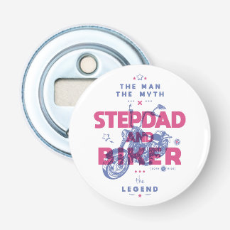 Stepdad en biker het man de mythe van de legende button flesopener