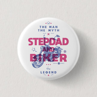 Stepdad en biker het man de mythe van de legende ronde button 3,2 cm