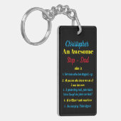 Stepdad Fathers Day Quote Acryl Sleutelhanger (Voorkant Links)