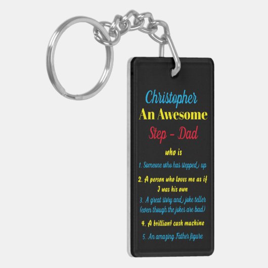 Stepdad Fathers Day Quote Acryl Sleutelhanger (Voorkant Links)