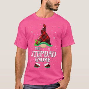Stepdad Gnome Red Pset Matching Family Kerstmis T-shirt