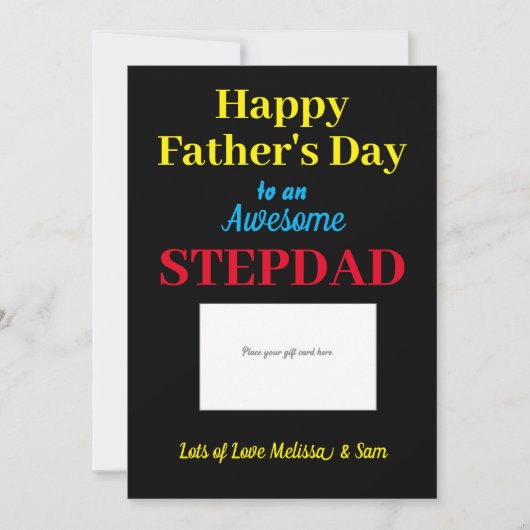 Stepdad Happy Vaderdag Cadeau Kaart Houder (Voorkant)