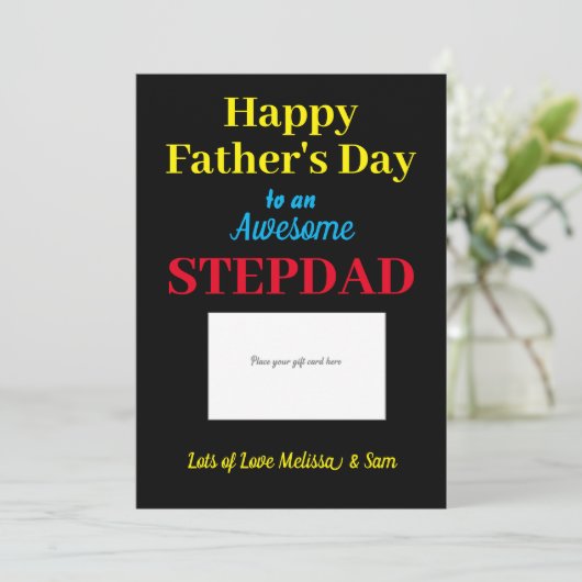 Stepdad Happy Vaderdag Cadeau Kaart Houder (Staand voorkant)