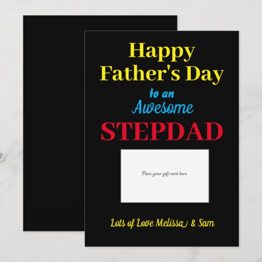 Stepdad Happy Vaderdag Cadeau Kaart Houder (Voorkant / Achterkant)