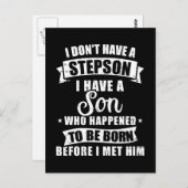 Stepdad heeft geen stiefzoon geboren voordat hij h briefkaart (Voorkant / Achterkant)