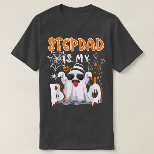 Stepdad is mijn Boo Halloween Boo Ghost zonnebril T-shirt (Design voorkant)