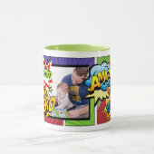 STEPDAD is mijn SUPERHERO Persoonlijke FOTO COMIC Mok (Midden)