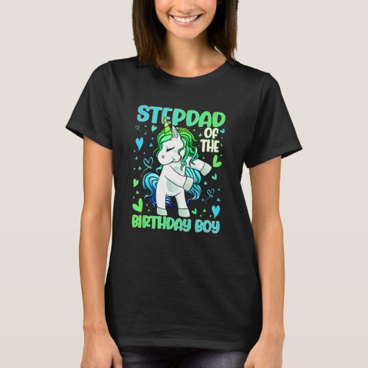 Stepdad of the Birthday Party Princess Dabbing Uni T-shirt (Voorkant)