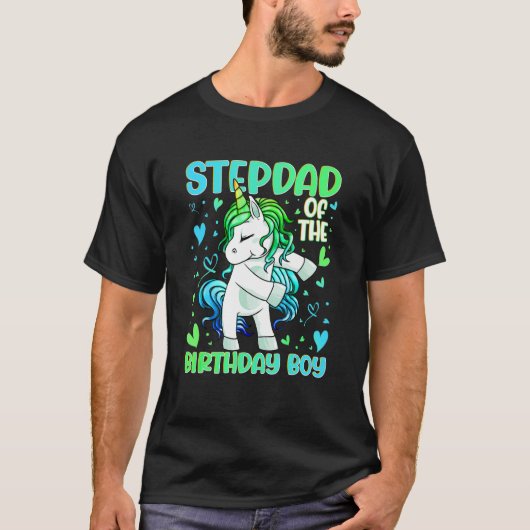 Stepdad of the Birthday Party Princess Dabbing Uni T-shirt (Voorkant)