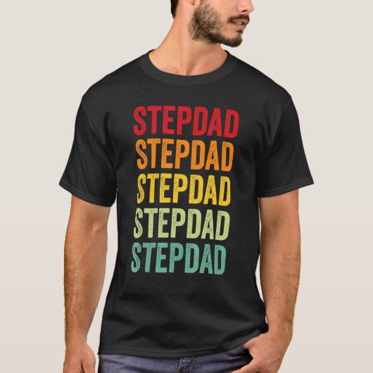 Stepdad Rainbow Text  Stepdad Colorful T-shirt (Voorkant)