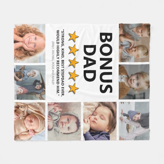 Stepdad Rating | Foto van Bonus Pap Fleece Deken (Voorkant (Horizontaal))