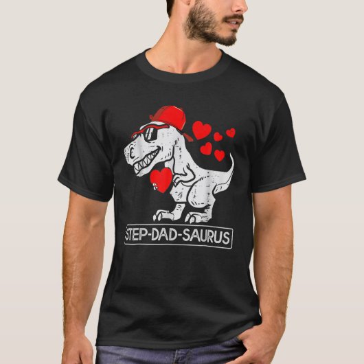 Stepdad Saurus Bonus Pap Mannen Stepdadsaurus T-shirt (Voorkant)