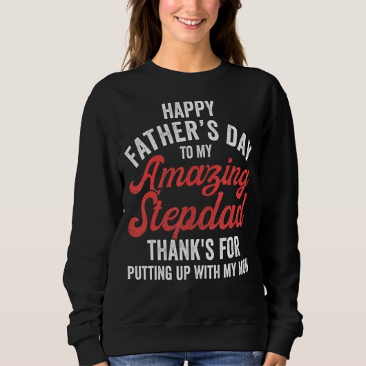 Stepdad Stepson Stepdochter Happy Fathers Day St Trui (Voorkant)