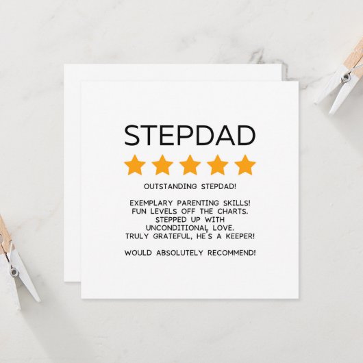 Stepdad Vaderdag of Stepdad Verjaardag Kaart (Voorkant / Achterkant in situ)