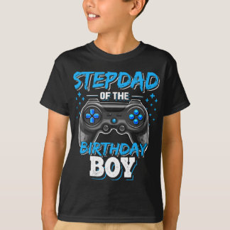 Stepdad van de Birthday Boy Matching Family Video T-shirt
